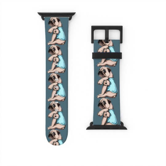 Discover Pug Dog I Love Mom Watch Bands For Apple Watch