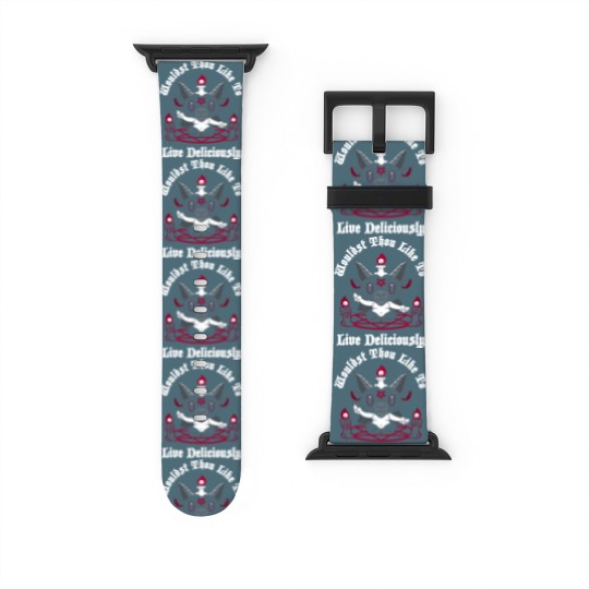 Discover Live Deliciously - Creepy Cute - Satanic Goat - Occult - Witch - Satan - Watch Bands For Apple Watch