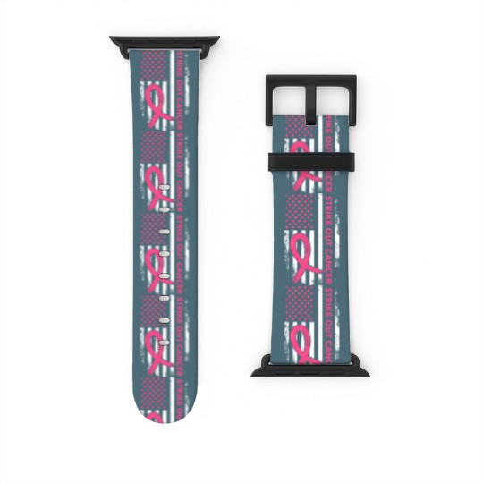 Discover Strike Out Cancer US Flag Watch Bands For Apple Watch