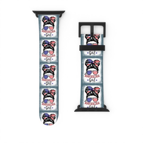 Discover All American Girl Bleached Watch Bands For Apple Watch Patriotic July 4th Watch Bands For Apple Watch