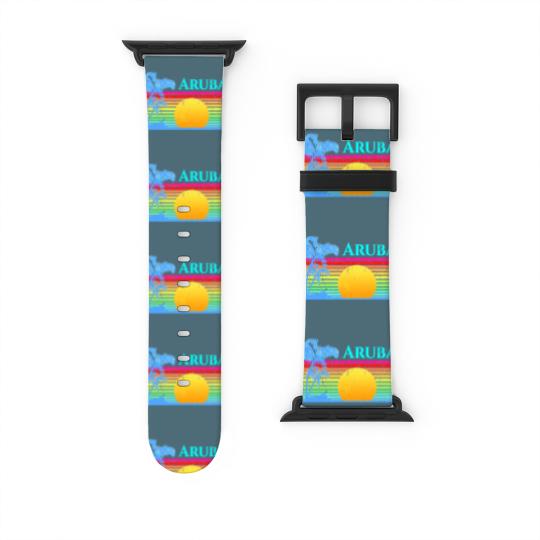 Discover Retro Beach Aruba Sunset - Aruba - Watch Bands For Apple Watch