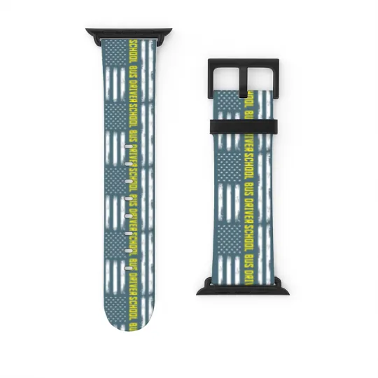 Discover School Bus Driver Proud Flag Pride Gift Watch Bands For Apple Watch