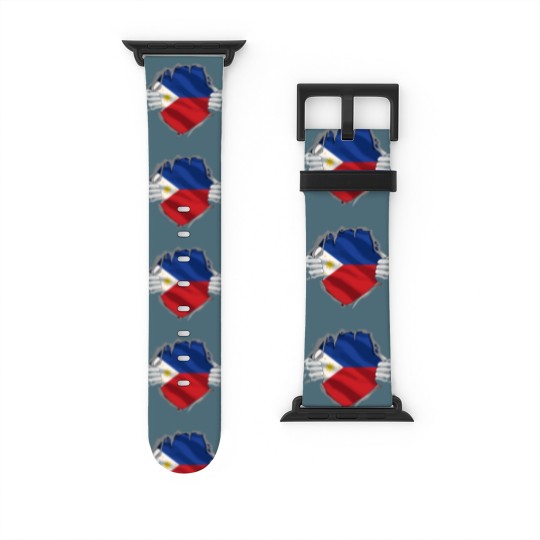 Discover Super Filipino Heritage Philippines Roots Flag Gif Watch Bands For Apple Watch