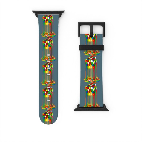 Discover Rainbow Abstraction melted rubix cube - Rubix Cube - Watch Bands For Apple Watch