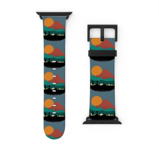 Discover Retro Evergreen Mountain Hiker Watch Bands For Apple Watch