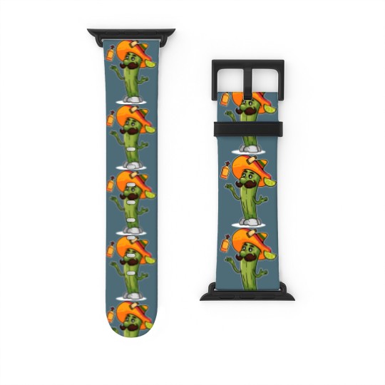 Discover Funny Mexican Cactus Juggles Tequila Cinco de Watch Bands For Apple Watch