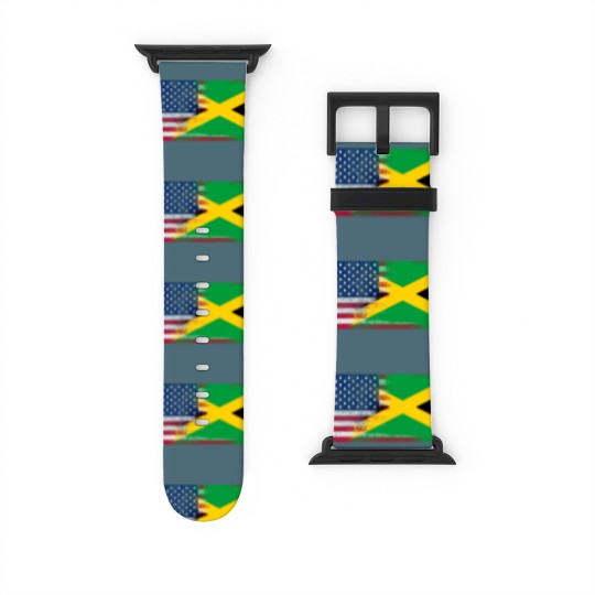 Discover Jamaican American Half Jamaica Half America Flag Watch Bands For Apple Watch
