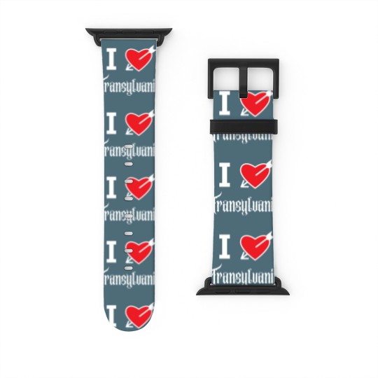 Discover I love Transylvania (white letters version) Watch Bands For Apple Watch