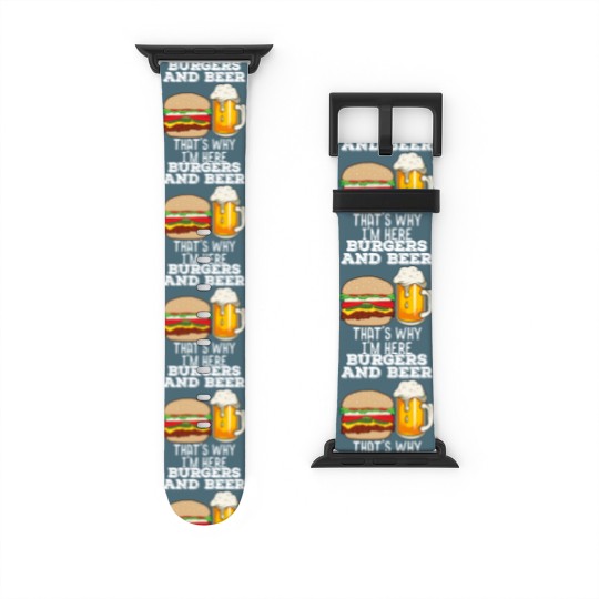 Discover BBq Barbecue Quote Burgers & Beer Fast Food Lover Watch Bands For Apple Watch