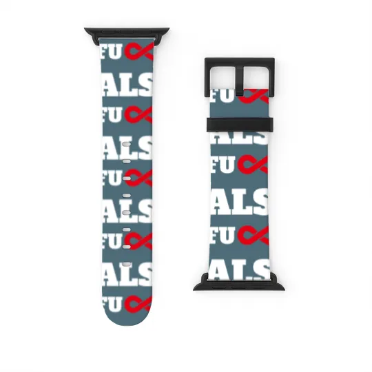 Discover Fuck ALS Awareness Month Red Ribbon Watch Bands For Apple Watch