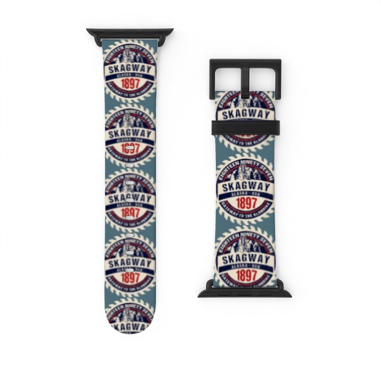 Discover Skagway Alaska 1897 Historic Gold Rush Town Souvenir Gift Watch Bands For Apple Watch