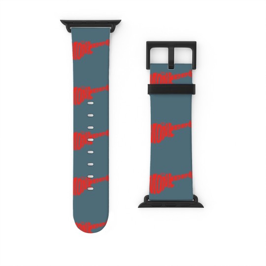 Discover The Monkees Classic Red Guitar Logo White Watch Bands For Apple Watch