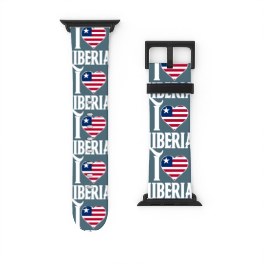 Discover I love Liberia flag Watch Bands For Apple Watch