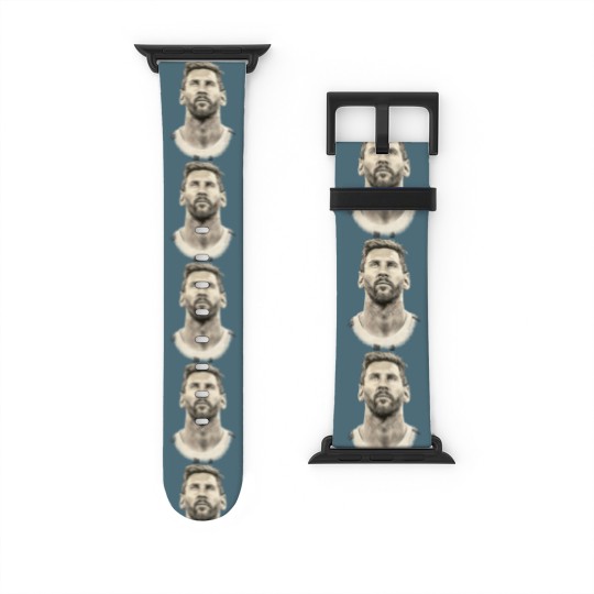 Discover Lionel Messi face Argentina Mens cotton Watch Bands For Apple Watch Qatar 2022
