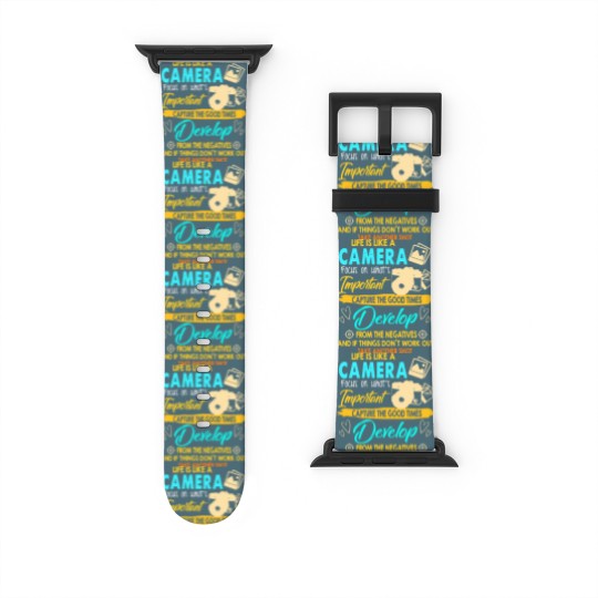 Discover Funny Photographer Gift Photography Lover Life Is Like A Camera Photographer's Shot Watch Bands For Apple Watch
