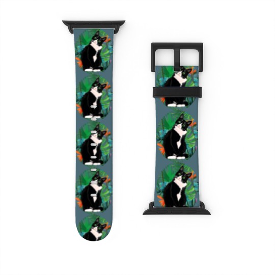 Discover Tuxedo Cat Tropical Gift Animal Lovers Watch Bands For Apple Watch