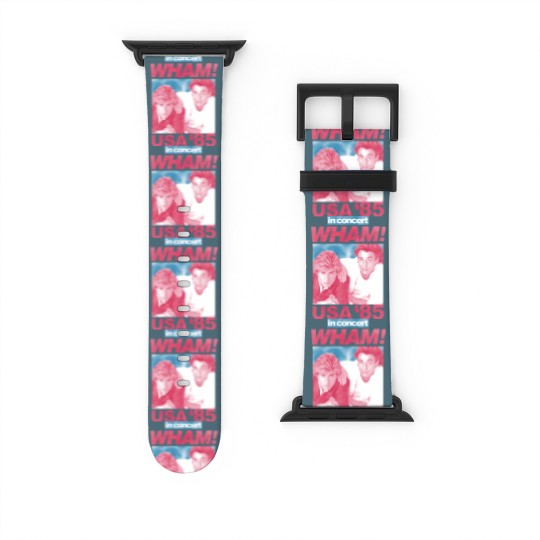 Discover Wham in Concert George Michael and Andrew Ridgeley USA '85 Adult Watch Bands For Apple Watch 80s Graphic Watch Bands For Apple Watch