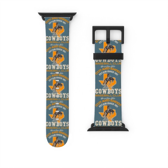 Discover Cow Cut and Shoot Texas Cowboys Retro Minor League Baseball Team Mooey Heifer Watch Bands For Apple Watch