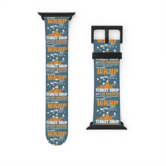 Discover Les Nessman Watch Bands For Apple Watch Funny Thanksgiving Movie Watch Bands For Apple Watch DMN Watch Bands For Apple Watch Black