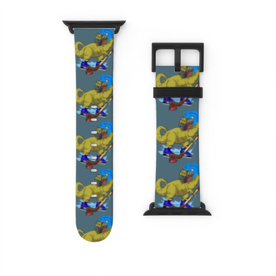 Discover Ice Hockey Dino Hockey Dinosaur Play Ice Hockey Re Watch Bands For Apple Watch