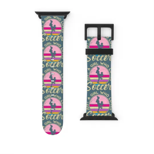 Discover just a girl who loves soccer women retro vintage soccer t Watch Bands For Apple Watch