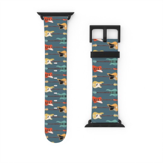 Discover Vintage Bass Guitar - Bassist Rock Music Band Gift Watch Bands For Apple Watch