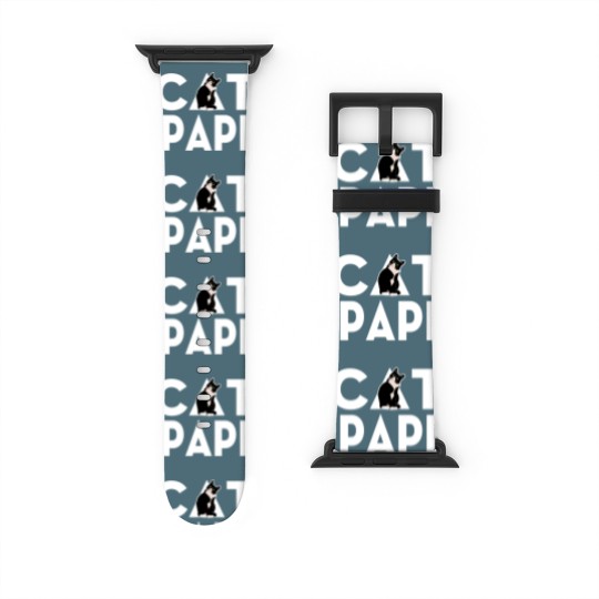Discover Men's Cat Dad Watch Bands For Apple Watch for Daddy Funny Father's Day Watch Bands For Apple Watch Gift PAPI - Mens Cat Dad - Watch Bands For Apple Watch