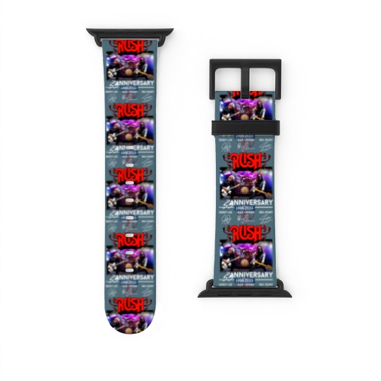 Discover New 55 Years RUSH Band 1968-2023 Signatures Watch Bands For Apple Watch