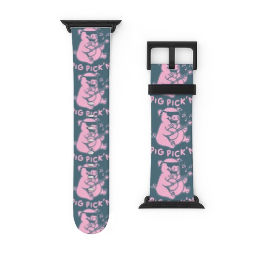 Discover Pig Playing Banjo Watch Bands For Apple Watch Bluegrass Watch Bands For Apple Watch Pig Pickin Watch Bands For Apple Watch BBQ Watch Bands For Apple Watch Watch Bands For Apple Watch