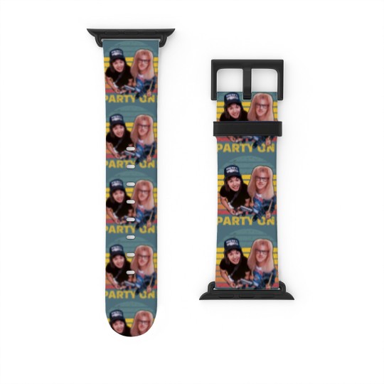 Discover Wayne's World Retro Vintage Watch Bands For Apple Watch, Party On Vintage Watch Bands For Apple Watch