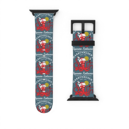 Discover Retro Octopus Chef Harryhausen's Japanese Restaurant Watch Bands For Apple Watch