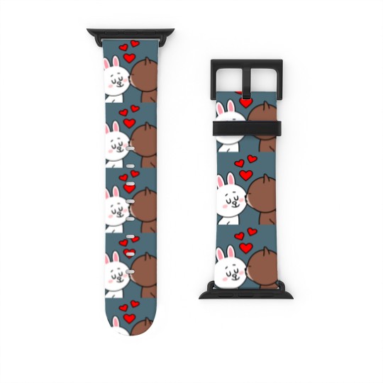Discover Brown Bear Cony Bunny Rabbit The Kiss Watch Bands For Apple Watch