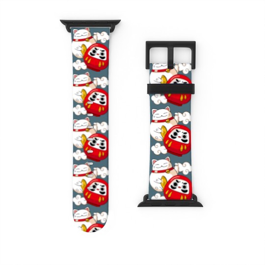 Discover Maneki Neko Lucky Cat Japanese Daruma Doll Kawaii Watch Bands For Apple Watch