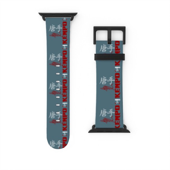 Discover vertical kenpo with chinese kanji dragon red Watch Bands For Apple Watch