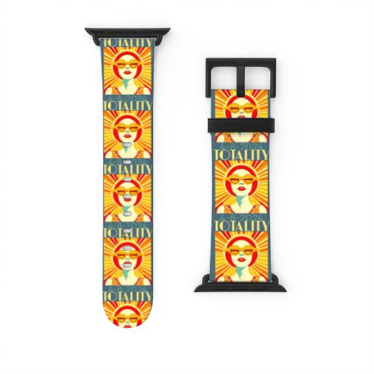 Discover Solar Eclipse Watch Bands For Apple Watch April 8 2024, Totality Eclipse Watch Bands For Apple Watch 4-8-24, Art Deco Solar Eclipse Watch Bands For Apple Watch