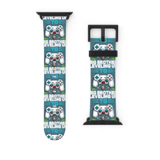 Discover Leveling up to Big Brother 2024 funny gamer Watch Bands For Apple Watch