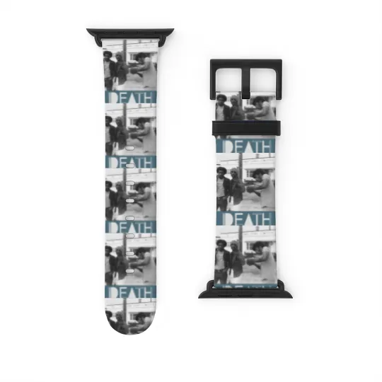 Discover Death - proto-punk band from Detroit White Letters Logo Watch Bands For Apple Watch
