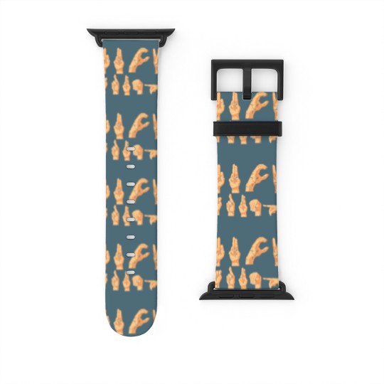 Discover ASL American Sign Language Fuck Trump Funny Watch Bands For Apple Watch
