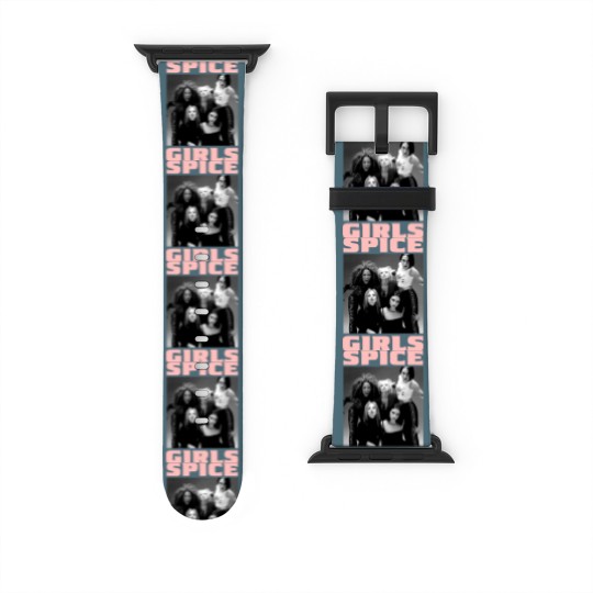 Discover Vintage 90s Spice Girls Graphic Unisex Black Watch Bands For Apple Watch