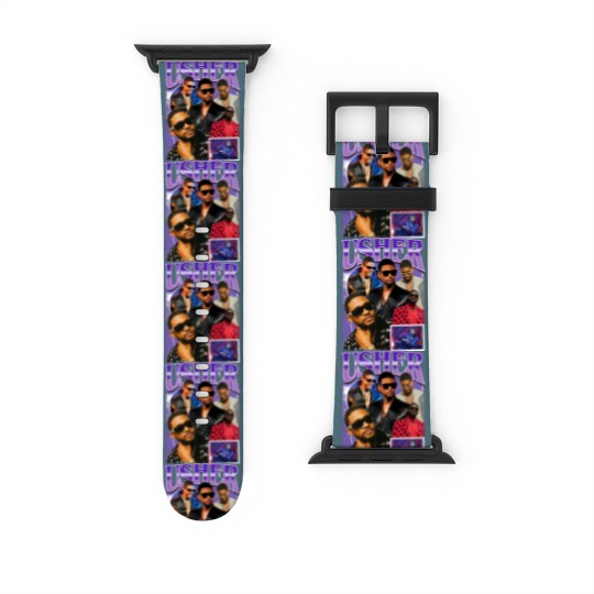 Discover Limted Rapper Usher Watch Bands For Apple Watch, Vintage Usher 90s Watch Bands For Apple Watch, Retro Usher Graphic Watch Bands For Apple Watch