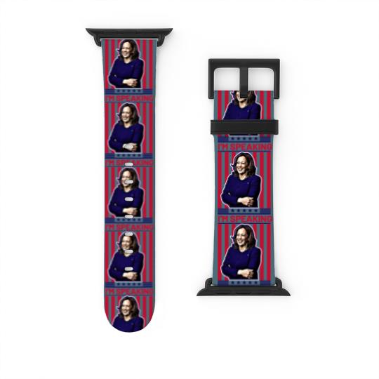 Discover Harris Kamala I'm Speaking Watch Bands For Apple Watch, Madam President Watch Bands For Apple Watch, Kamala Rally Watch Bands For Apple Watch, Presidential Election 2024 Watch Bands For Apple Watch