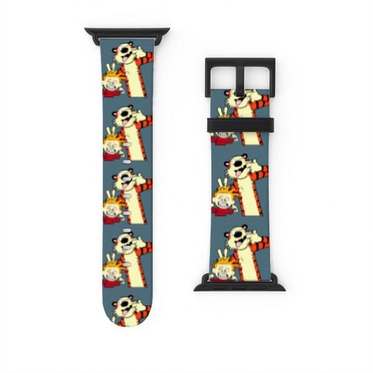 Discover calvin and hobbes, calvin and hobbes logo, calvin and hobbes merch, calvin and hobbes cartoon Watch Bands For Apple Watch