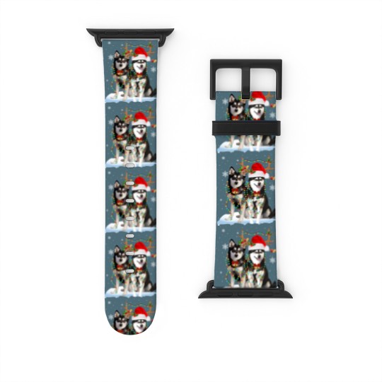 Discover Alaskan Klee Kai Christmas Tree Lights Reindeer Xmas Pajama 151 Watch Bands For Apple Watch