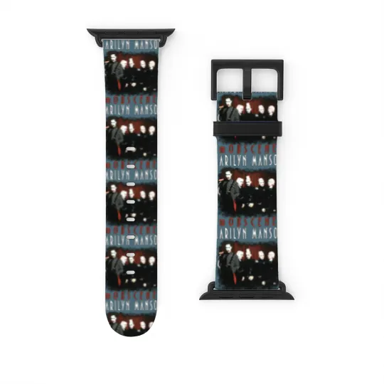 Discover Marilyn Manson mOBSCENE Watch Bands For Apple Watch, Vintage Alt Goth Rock Music