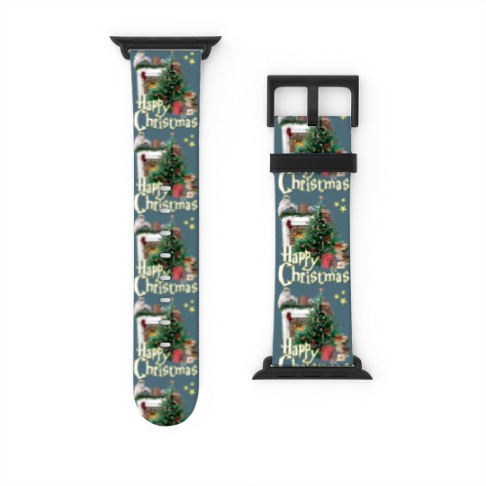 Discover Hogwarts at Christmas Inspired Oversized Watch Bands For Apple Watch, Wizard School Christmas T, Unisex Watch Bands For Apple Watch