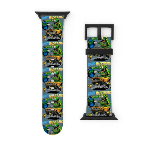 Discover ED ROTH RAT FINK ORIGINAL MIGHTY MUSTANG BLACK Watch Bands For Apple Watch