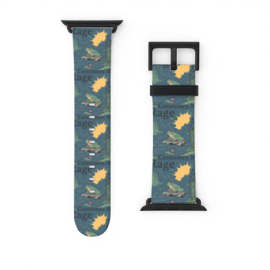 Discover Rage Consumes Me Watch Bands For Apple Watch, Frog Pond Watch Bands For Apple Watch, Meme Frog Watch Bands For Apple Watch, Vintage Style Unisex Watch Bands For Apple Watch