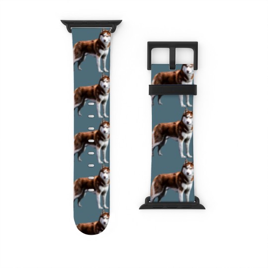 Discover Siberian Husky Red Husky Wolf Dog Watch Bands For Apple Watch