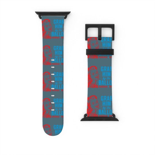 Discover Grab Him By The Ballot Kamala 2024 Funny Harris Election Watch Bands For Apple Watch