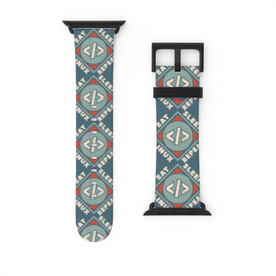 Discover Linux - Eat Sleep Linux Repeat Watch Bands For Apple Watch